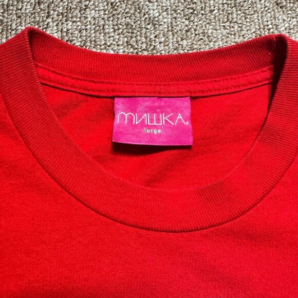 Mishka NYC Eye Baseball Graphic Tee Red Mens Large Made in USA - Picture 6 of 7